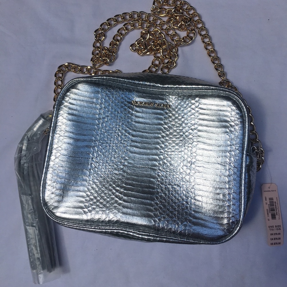 VICTORIA SECRET Silver Metallic Purse Bag - NWT